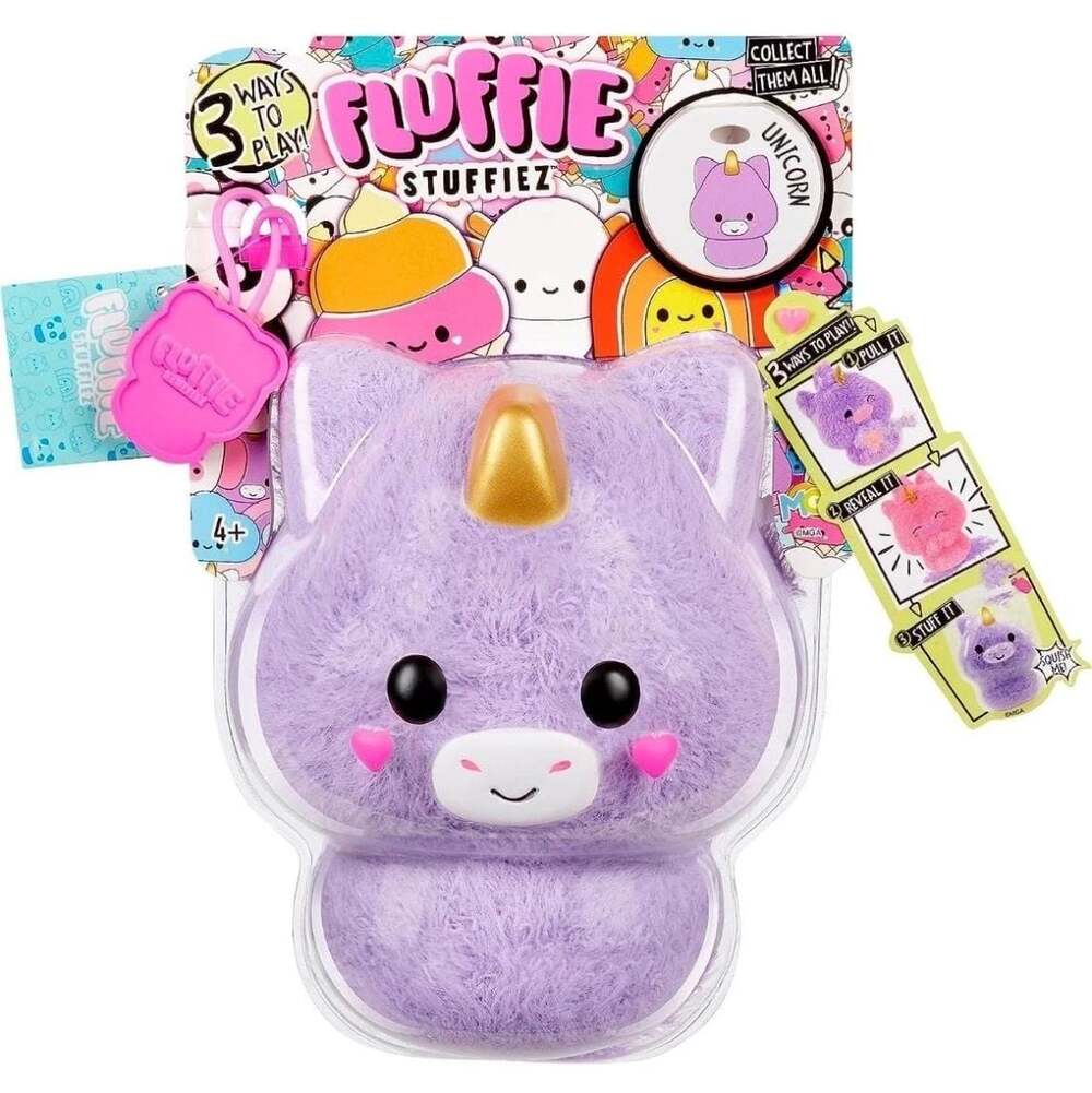 Fluffie Stuffiez Unicorn Plush Toy with Storage Pouch